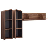 Omnistand Wall Mounted Shelves - Mid-Century Modern & Walnut Grain Finish