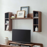 Omnistand Wall Mounted Shelves - Mid-Century Modern & Walnut Grain Finish
