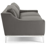 Harness 83.5" Leather Sofa - Mid-Century Modern & Stainless Steel Base