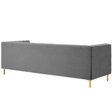 Ingenuity Channel Tufted Performance Velvet Sofa - Retro-Modern & Stain-Resistant Luxury