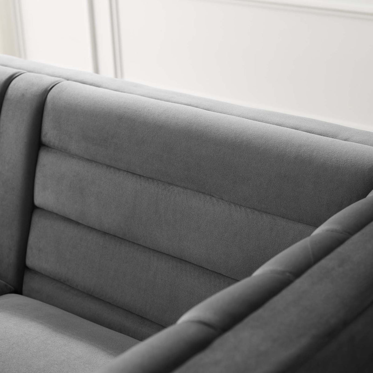 Ingenuity Channel Tufted Performance Velvet Sofa - Retro-Modern & Stain-Resistant Luxury