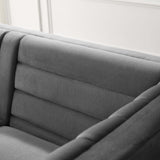 Ingenuity Channel Tufted Performance Velvet Sofa - Retro-Modern & Stain-Resistant Luxury
