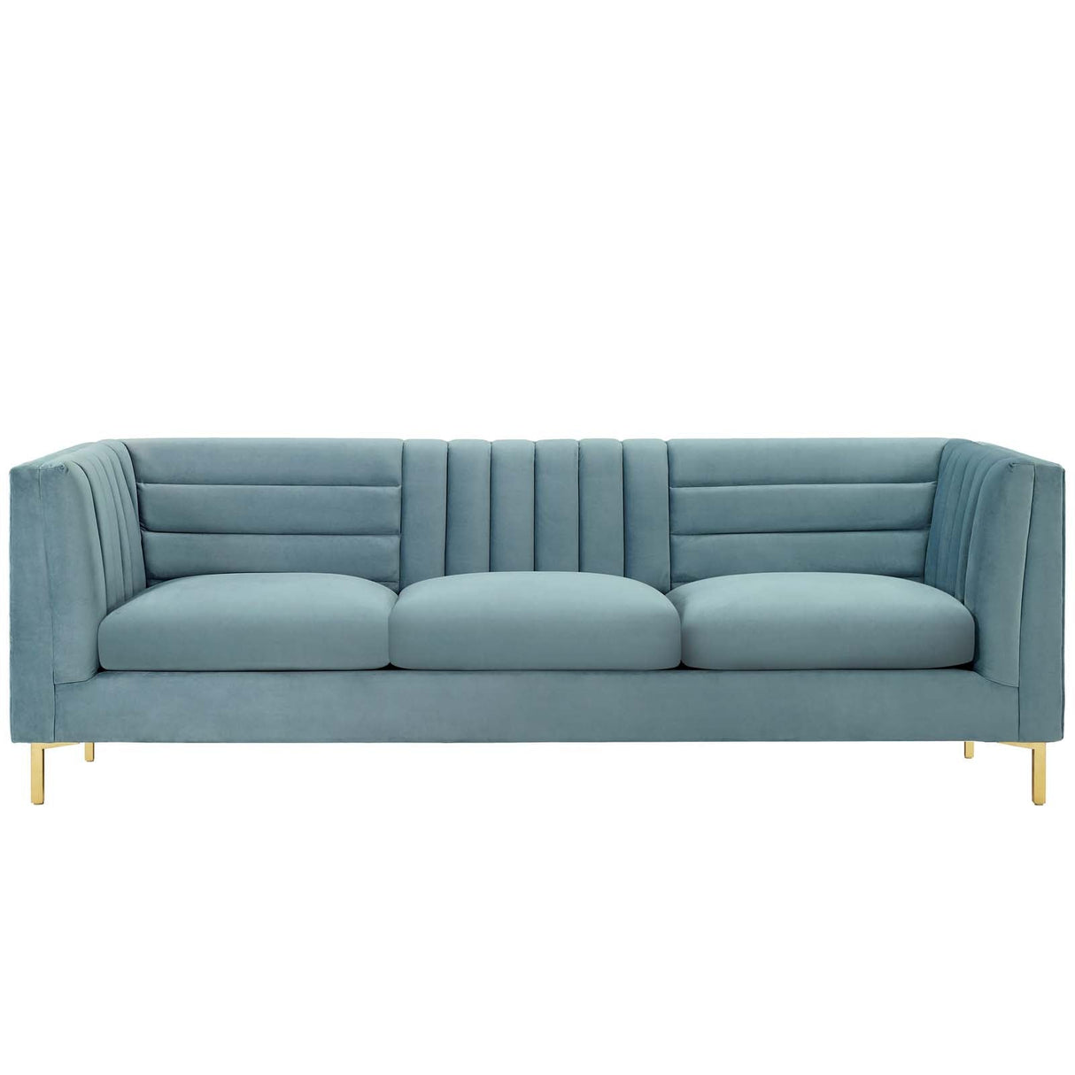 Ingenuity Channel Tufted Performance Velvet Sofa - Retro-Modern & Stain-Resistant Luxury