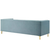Ingenuity Channel Tufted Performance Velvet Sofa - Retro-Modern & Stain-Resistant Luxury