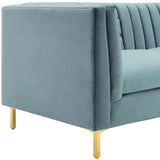 Ingenuity Channel Tufted Performance Velvet Sofa - Retro-Modern & Stain-Resistant Luxury