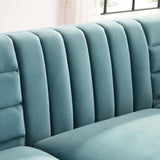 Ingenuity Channel Tufted Performance Velvet Sofa - Retro-Modern & Stain-Resistant Luxury
