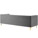 Delight Tufted Button Performance Velvet Sofa - Glam Deco & Stain-Resistant