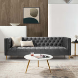 Delight Tufted Button Performance Velvet Sofa - Glam Deco & Stain-Resistant