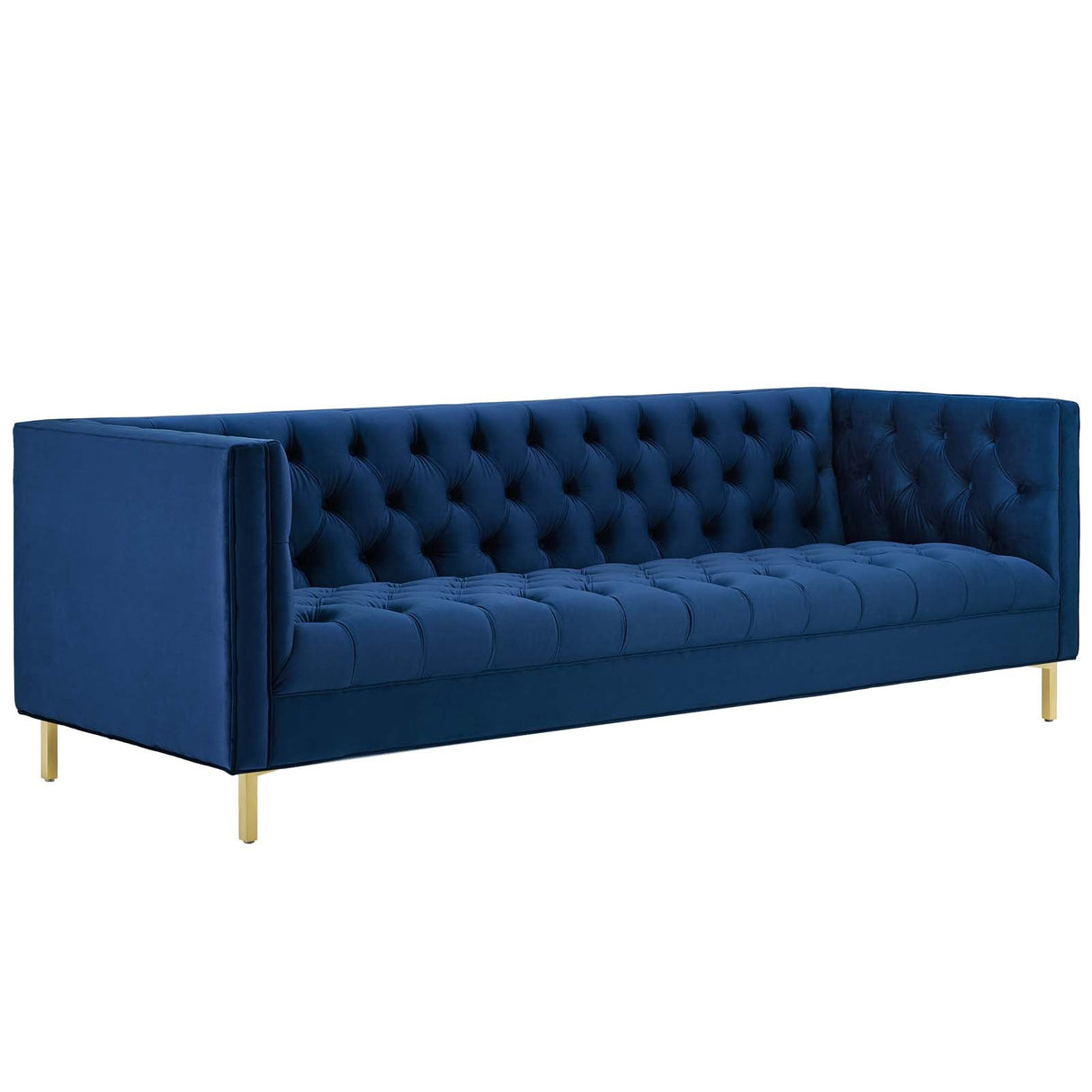 Delight Tufted Button Performance Velvet Sofa - Glam Deco & Stain-Resistant