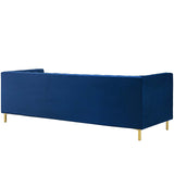Delight Tufted Button Performance Velvet Sofa - Glam Deco & Stain-Resistant