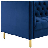 Delight Tufted Button Performance Velvet Sofa - Glam Deco & Stain-Resistant