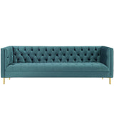 Delight Tufted Button Performance Velvet Sofa - Glam Deco & Stain-Resistant