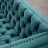 Delight Tufted Button Performance Velvet Sofa - Glam Deco & Stain-Resistant