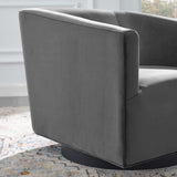 Twist Accent Lounge Performance Velvet Swivel Chair - Modern Glamour & Stain-Resistant Living Room Seating