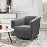 Twist Accent Lounge Performance Velvet Swivel Chair - Modern Glamour & Stain-Resistant Living Room Seating
