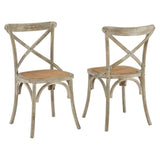Gear Spindle Back Wood Dining Side Chair Set of 2 - Rustic Modern & Tapered Legs