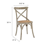 Gear Spindle Back Wood Dining Side Chair Set of 2 - Rustic Modern & Tapered Legs