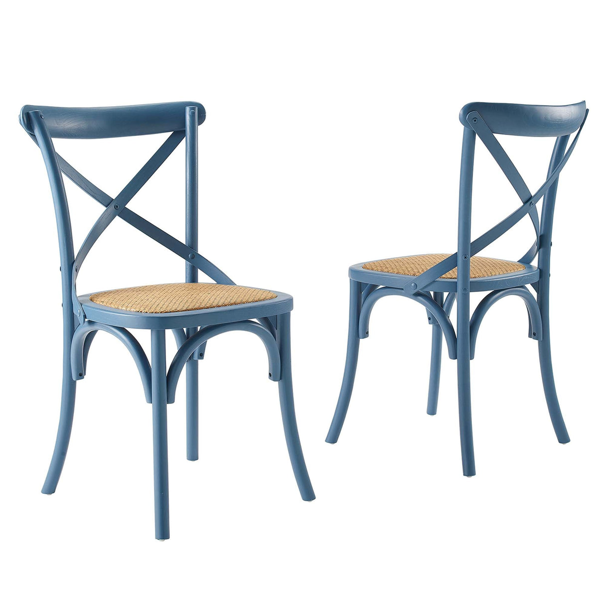 Gear Spindle Back Wood Dining Side Chair Set of 2 - Rustic Modern & Tapered Legs