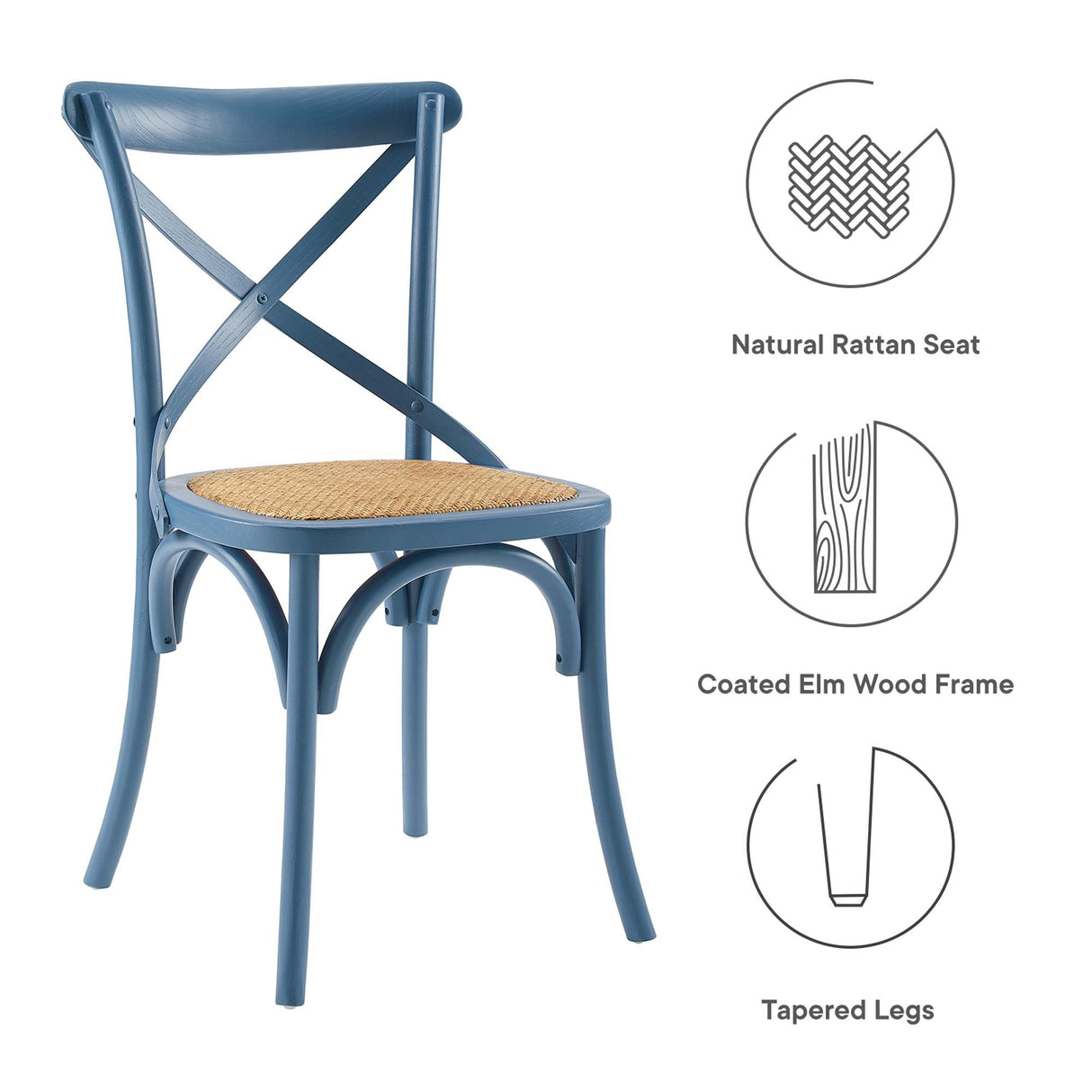 Gear Spindle Back Wood Dining Side Chair Set of 2 - Rustic Modern & Tapered Legs