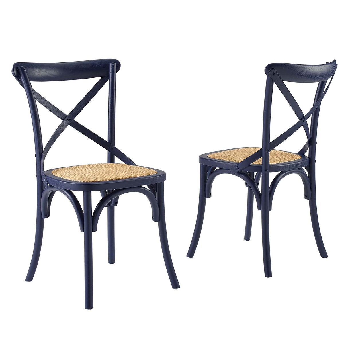 Gear Spindle Back Wood Dining Side Chair Set of 2 - Rustic Modern & Tapered Legs