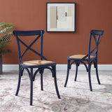 Gear Spindle Back Wood Dining Side Chair Set of 2 - Rustic Modern & Tapered Legs