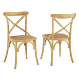Gear Spindle Back Wood Dining Side Chair Set of 2 - Rustic Modern & Tapered Legs