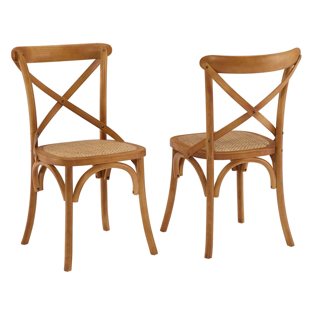 Gear Spindle Back Wood Dining Side Chair Set of 2 - Rustic Modern & Tapered Legs