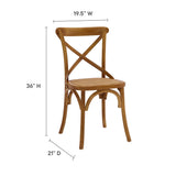 Gear Spindle Back Wood Dining Side Chair Set of 2 - Rustic Modern & Tapered Legs