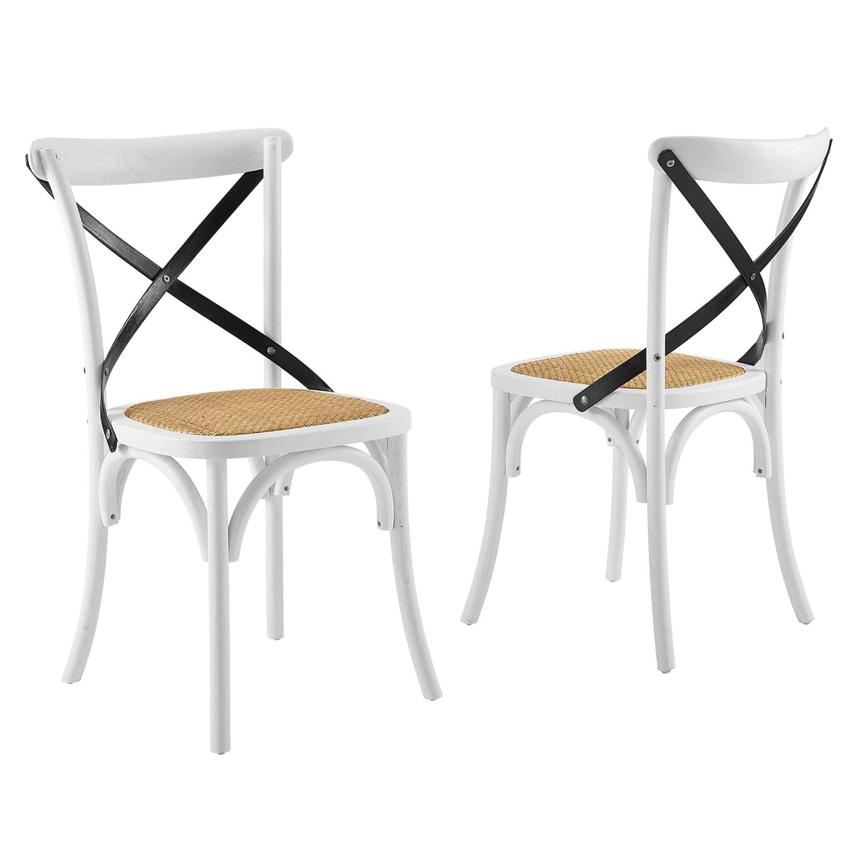 Gear Spindle Back Wood Dining Side Chair Set of 2 - Rustic Modern & Tapered Legs