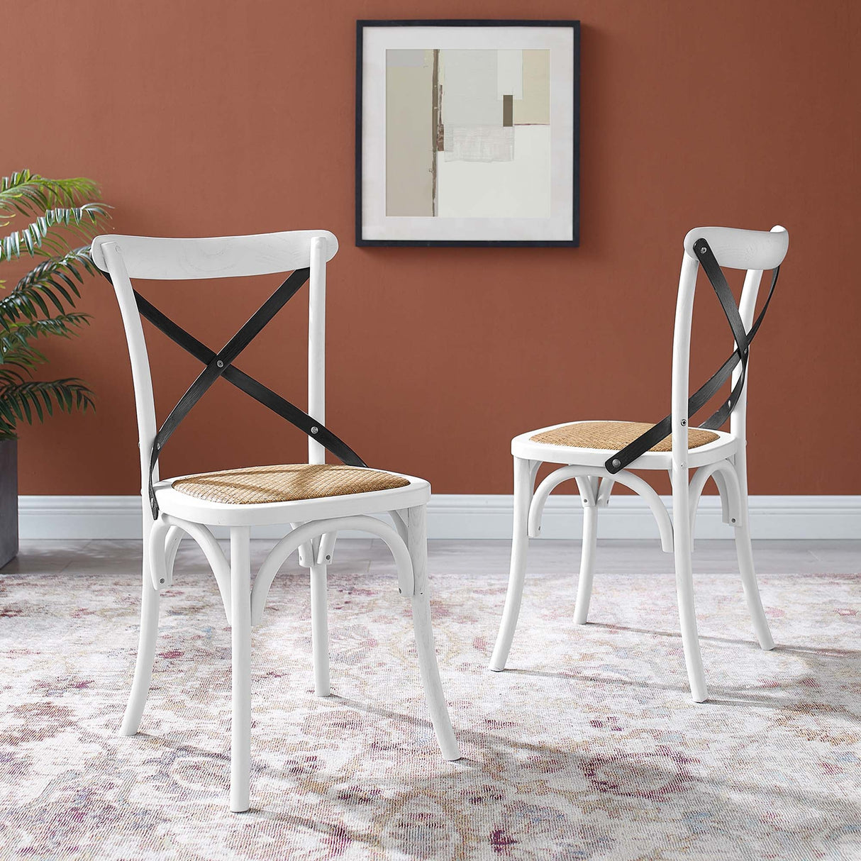 Gear Spindle Back Wood Dining Side Chair Set of 2 - Rustic Modern & Tapered Legs