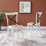 Gear Spindle Back Wood Dining Side Chair Set of 2 - Rustic Modern & Tapered Legs