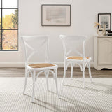 Gear Spindle Back Wood Dining Side Chair Set of 2 - Rustic Modern & Tapered Legs
