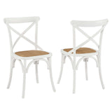 Gear Spindle Back Wood Dining Side Chair Set of 2 - Rustic Modern & Tapered Legs