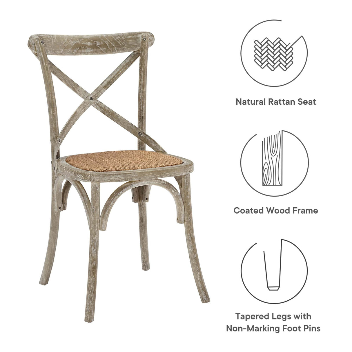 Gear Dining Side Chair Set of 4 - Rustic Modern & Fully Assembled