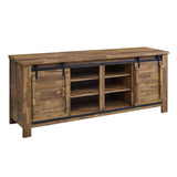 Cheshire 71" Rustic Sliding Door TV Stand - Modern Farmhouse & Adjustable Media Storage