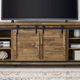 Cheshire 71" Rustic Sliding Door TV Stand - Modern Farmhouse & Adjustable Media Storage