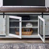 Bennington 71" Rustic Sliding Door TV Stand - Modern Farmhouse & Adjustable Storage