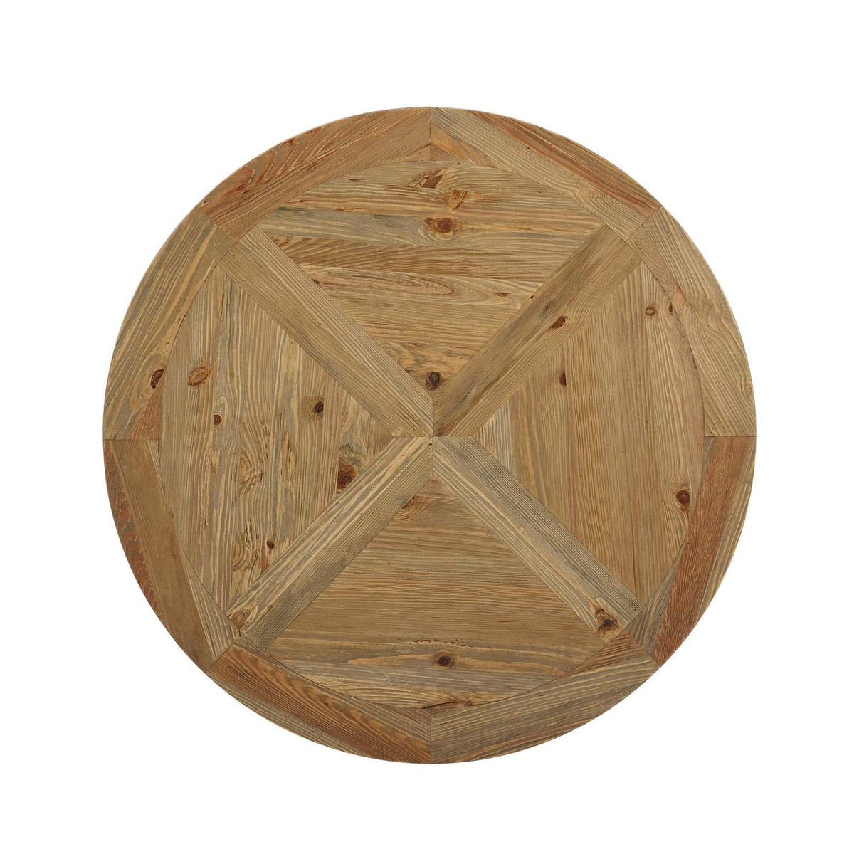 Column 47" Round Pine Wood Dining Table - Modern Farmhouse & Carved Pedestal Base