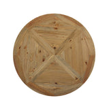 Stitch 47" Round Pine Wood Dining Table - Modern Farmhouse & Pedestal Base Design
