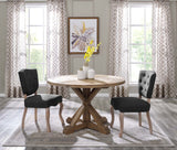 Stitch 47" Round Pine Wood Dining Table - Modern Farmhouse & Pedestal Base Design