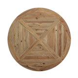 Column Round Pine Wood Dining Table - Modern Farmhouse Style & Solid Pedestal Base