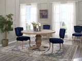 Column Round Pine Wood Dining Table - Modern Farmhouse Style & Solid Pedestal Base
