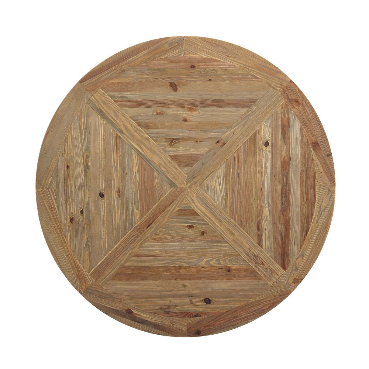 Stitch 59" Round Pine Wood Dining Table - Modern Farmhouse & Sculptural Pedestal Base