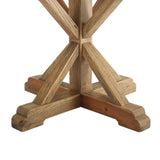 Stitch 59" Round Pine Wood Dining Table - Modern Farmhouse & Sculptural Pedestal Base