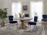 Stitch 59" Round Pine Wood Dining Table - Modern Farmhouse & Sculptural Pedestal Base