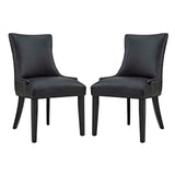 Marquis Dining Chair Faux Leather Set of 2 - French Vintage & Tufted Elegance