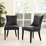 Marquis Dining Chair Faux Leather Set of 2 - French Vintage & Tufted Elegance