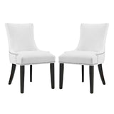 Marquis Dining Chair Faux Leather Set of 2 - French Vintage & Tufted Elegance