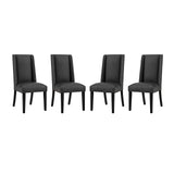 Baron Dining Chair Vinyl Set of 4 - Traditional Elegance & Nailhead Trimmed