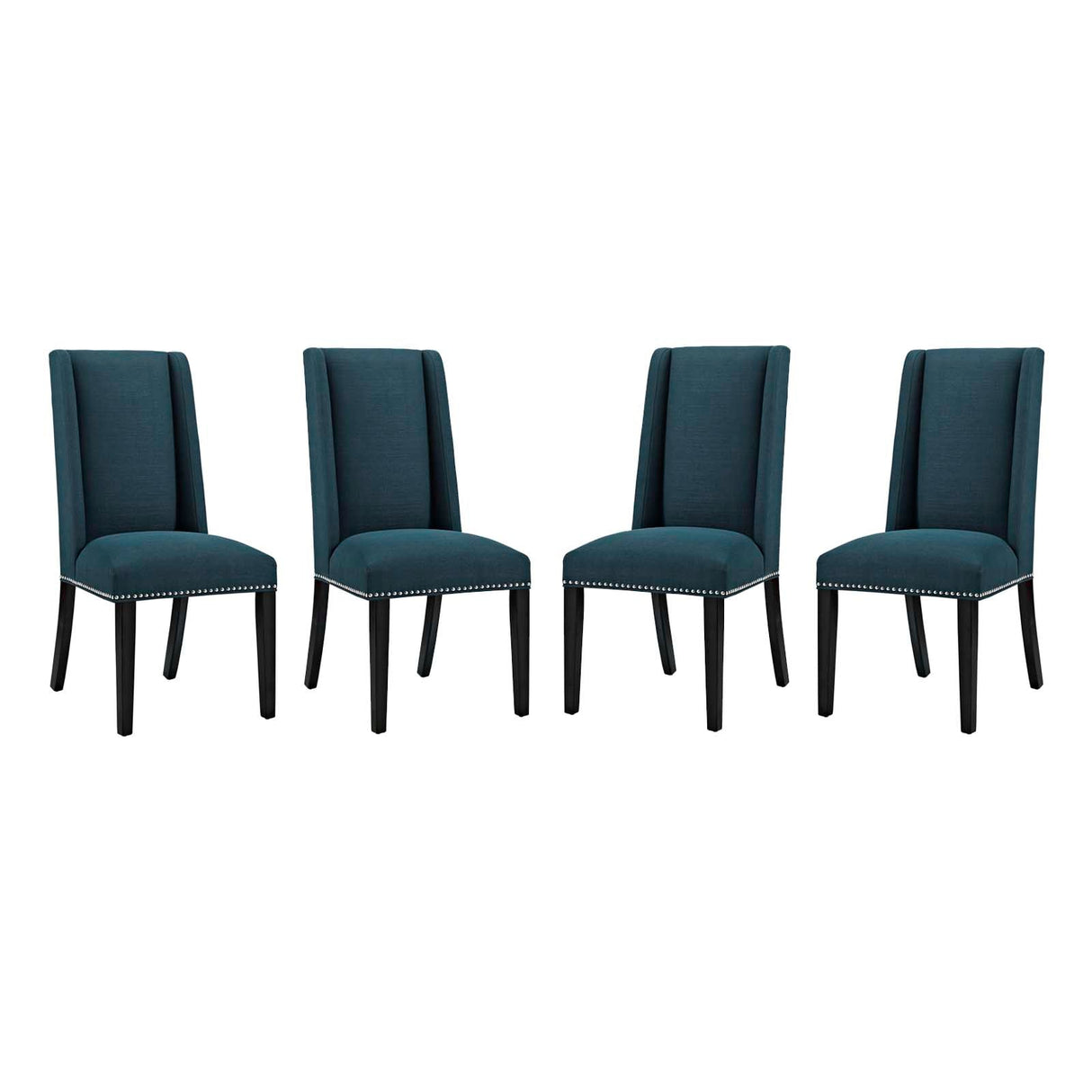 Baron Dining Chair Fabric Set of 4 - Elegant Heritage Style & Nailhead Trim